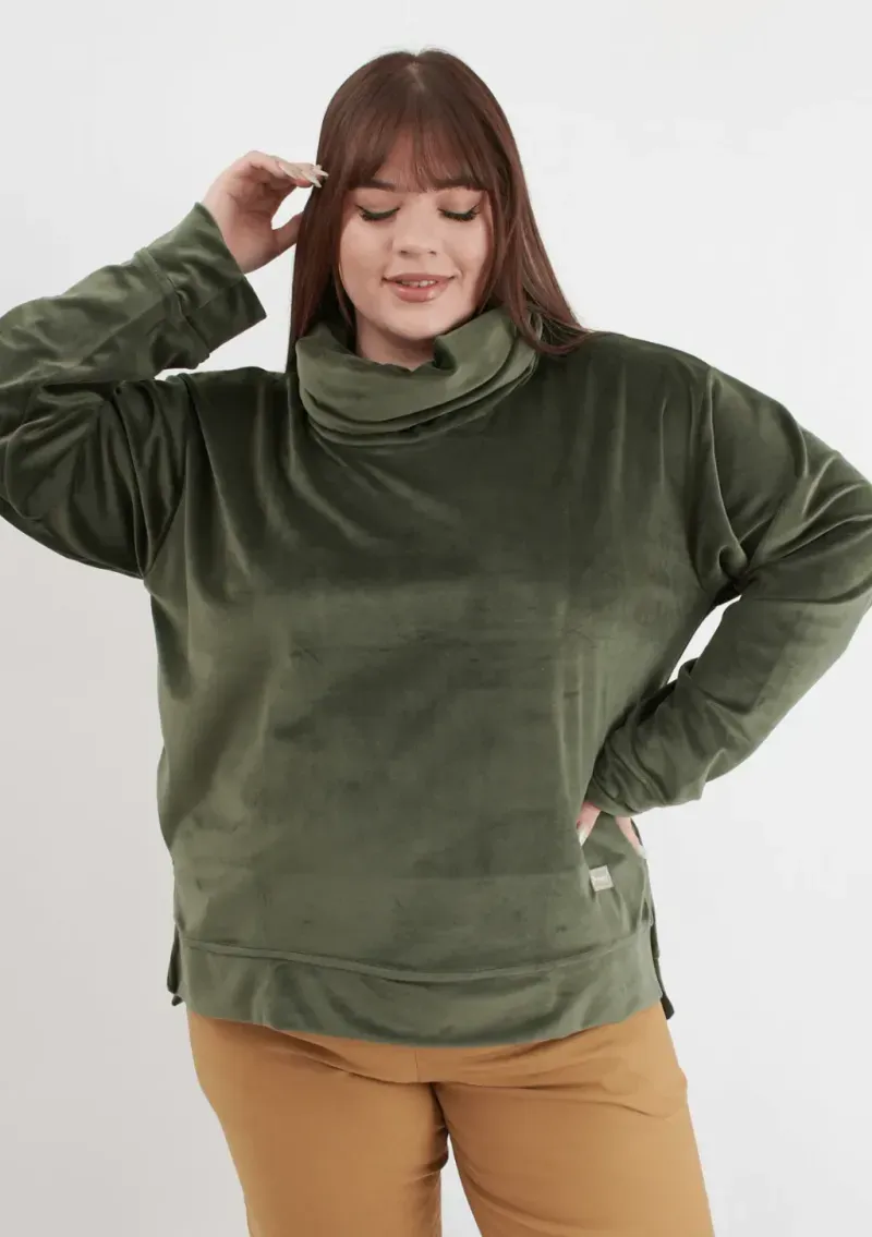Buzo Sara de plush - Verde militar Talle XL - Haya Paz