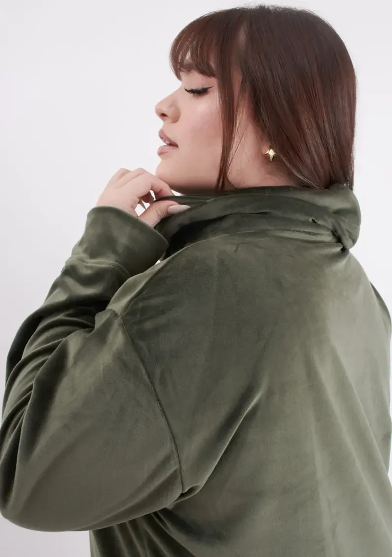 Buzo Sara de plush - Verde militar Talle XL - Haya Paz