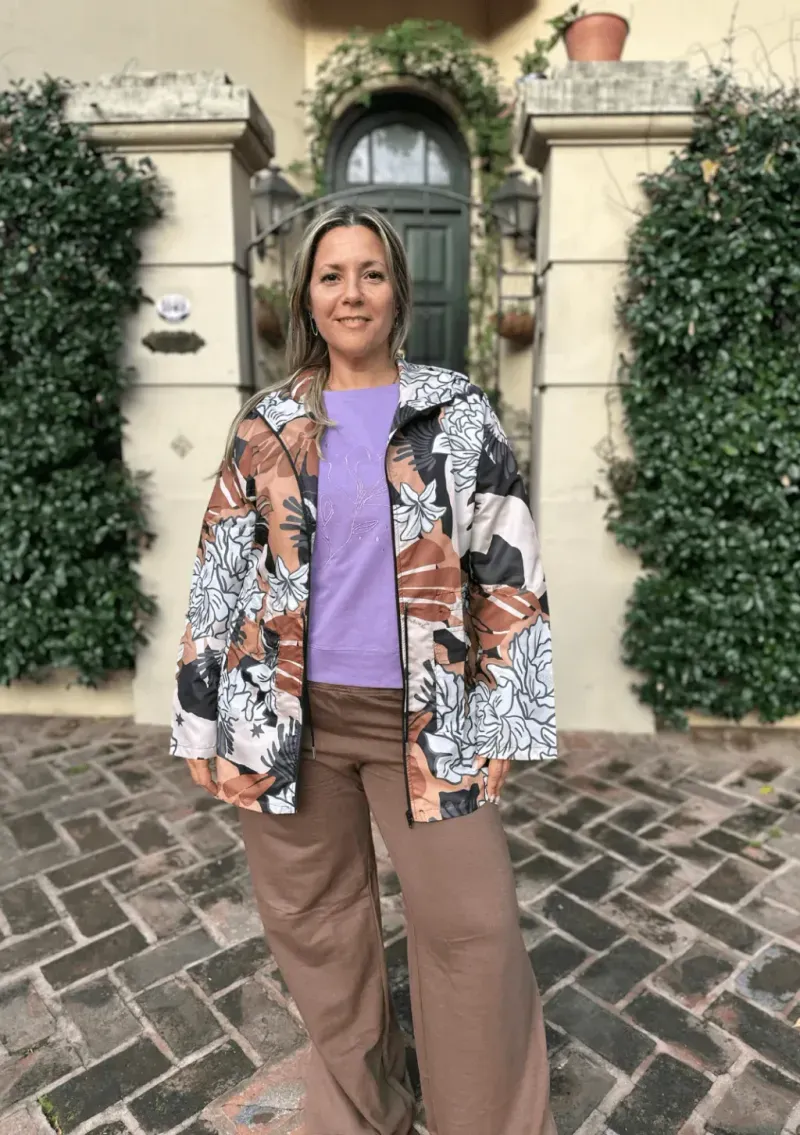 Piloto Alicia de cire - Estampa neutros Talle XL - Haya Paz