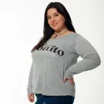 Remera Eugenia manga larga - Bonito gris Talle XL - Haya Paz