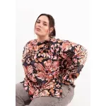 Buzo Cala de plush bifaz - Cala flores gris Talle M - Haya Paz