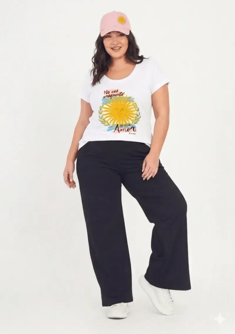 Remera de algodón escote redondo - Cápsula Arg. Sol Talle 3XL - Haya Paz