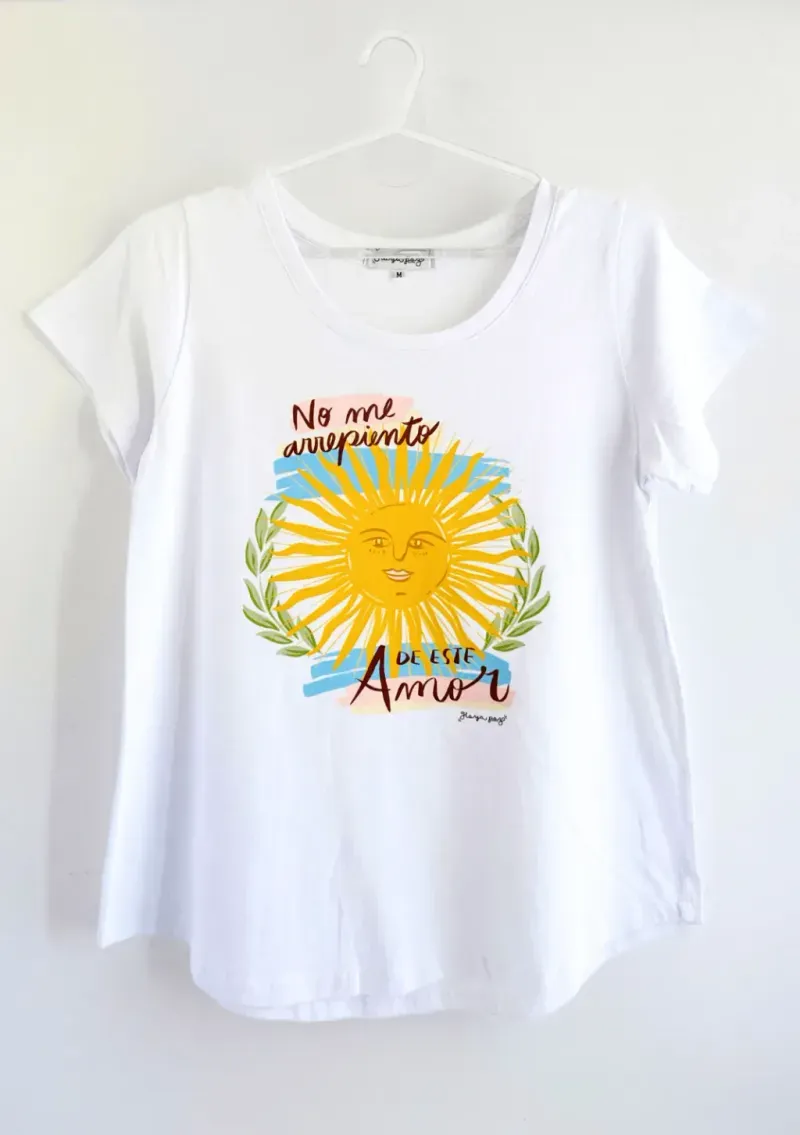 Remera de algodón escote redondo - Cápsula Arg. Sol Talle 3XL - Haya Paz