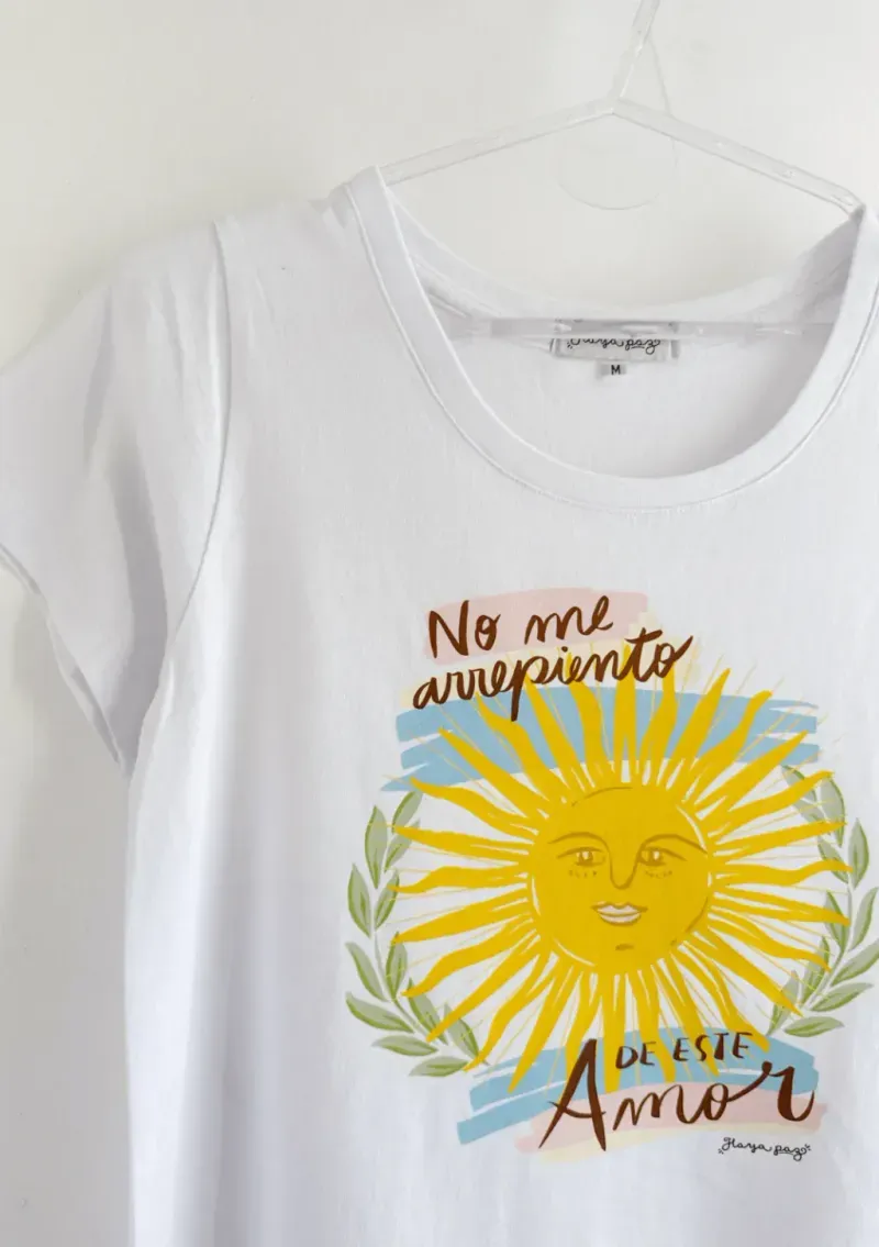 Remera de algodón escote redondo - Cápsula Arg. Sol Talle 3XL - Haya Paz