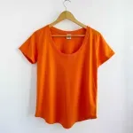 Remera básica manga corta - Naranja de algodón Talle L - Haya Paz