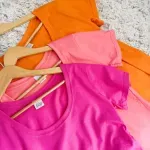 Remera básica manga corta - Naranja de algodón Talle L - Haya Paz