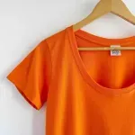 Remera básica manga corta - Naranja de algodón Talle L - Haya Paz