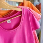 Remera básica manga corta - Naranja de algodón Talle L - Haya Paz