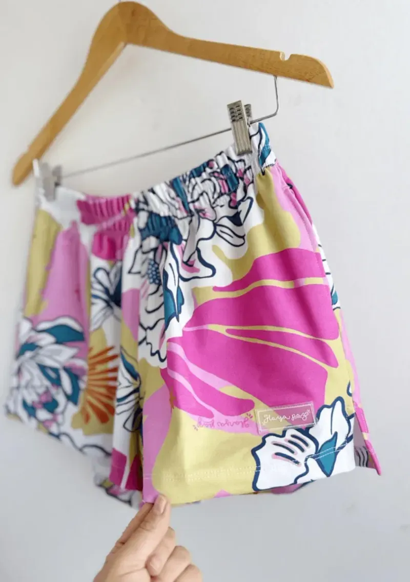 Short de rústico - Elsa con estampa excl. Flores Rosa Talle XL - Haya Paz