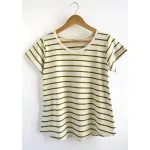 Remera de algodón rayada - Lena verde Talle L - Haya Paz