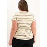 Remera de algodón rayada - Lena verde Talle L - Haya Paz