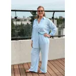 Conjunto de lino - Celeste Talle XXL - Haya Paz