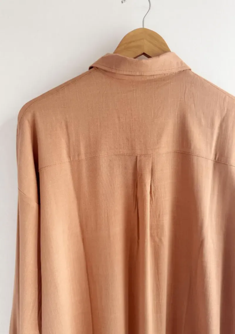 Camisa de lino - Tostado Talle XL - Haya Paz