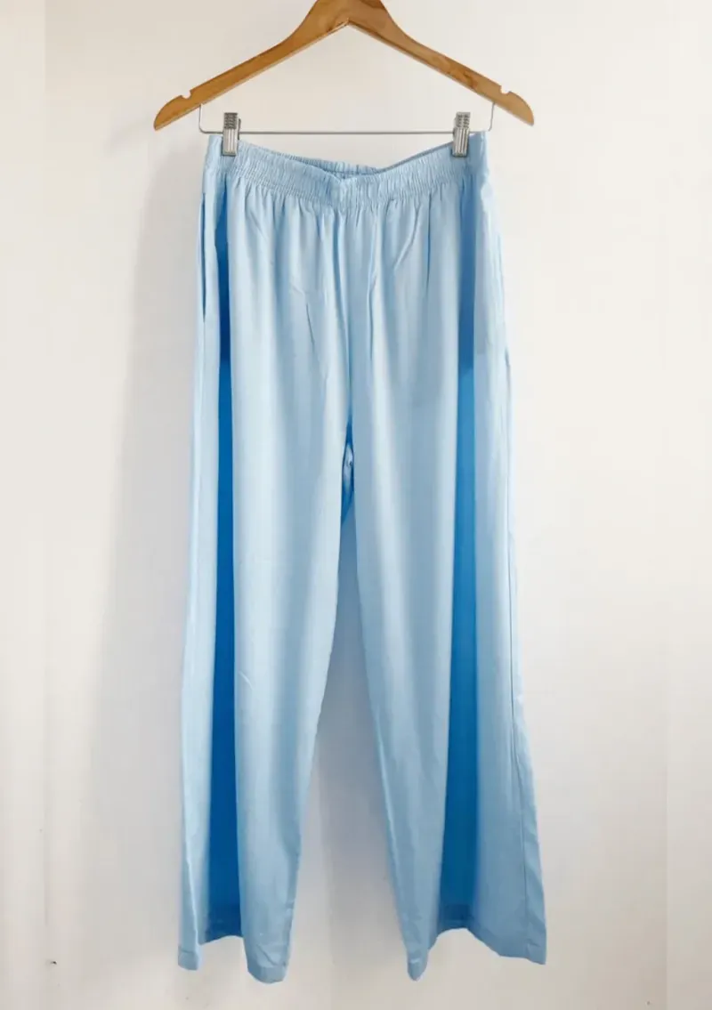 Pantalón de lino - Bruna Celeste Talle 3XL - Haya Paz
