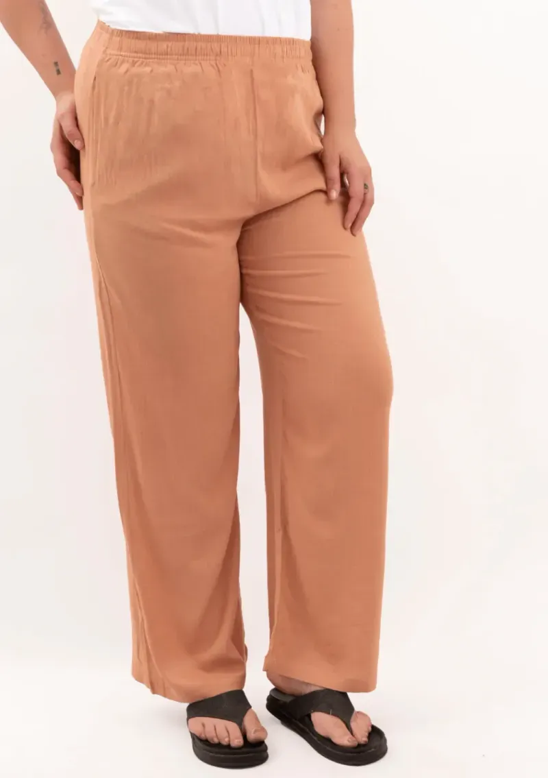 Pantalón de lino - Bruna Tostado Talle 3XL - Haya Paz