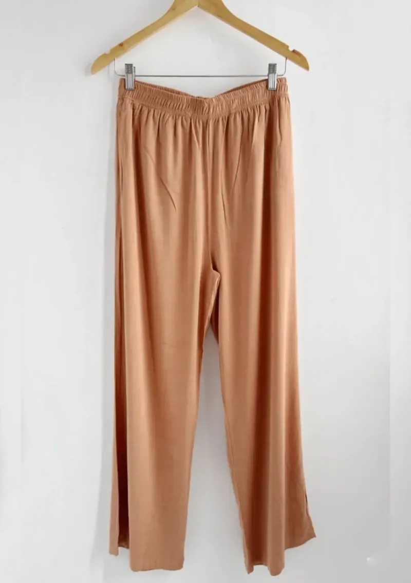 Pantalón de lino - Bruna Tostado Talle 3XL - Haya Paz