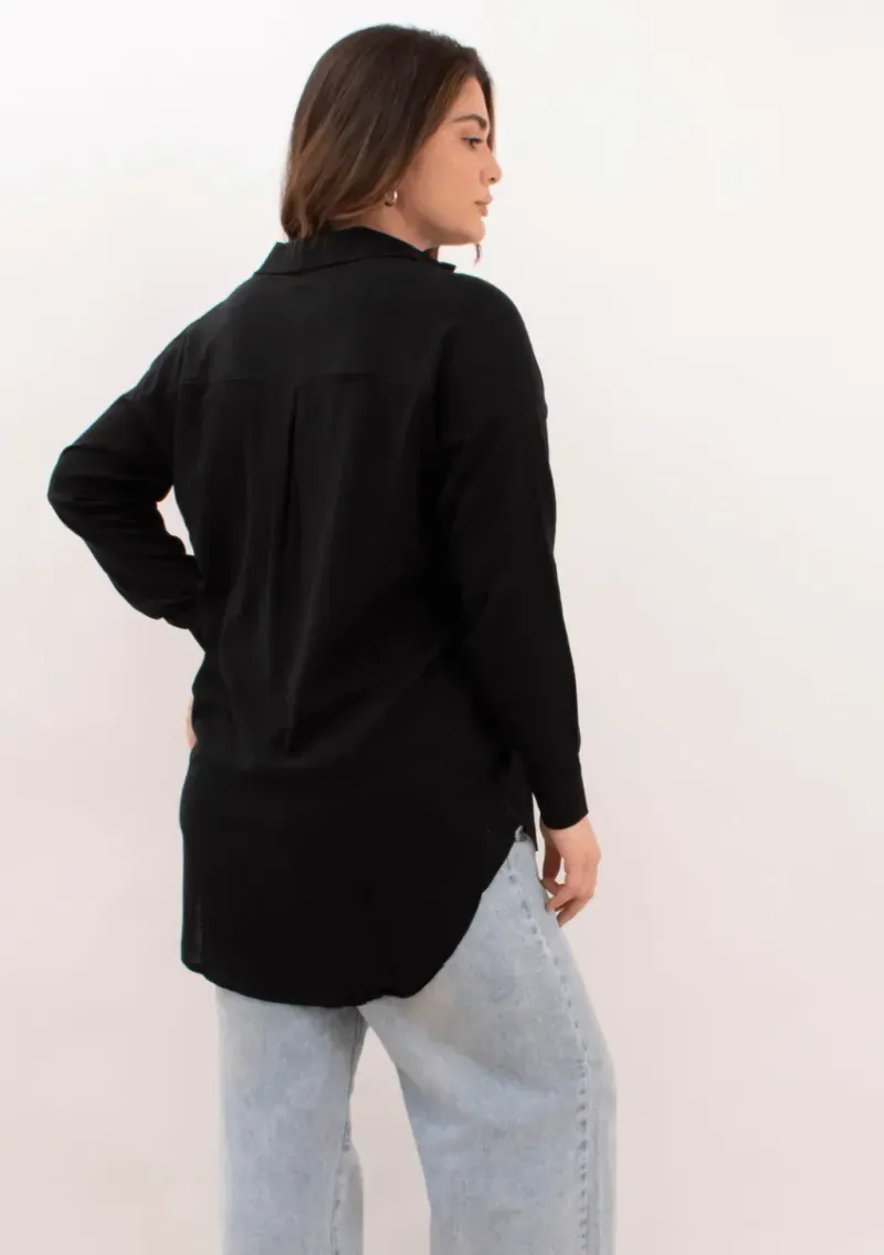 Camisa de lino - Negro Talle XXL - Haya Paz