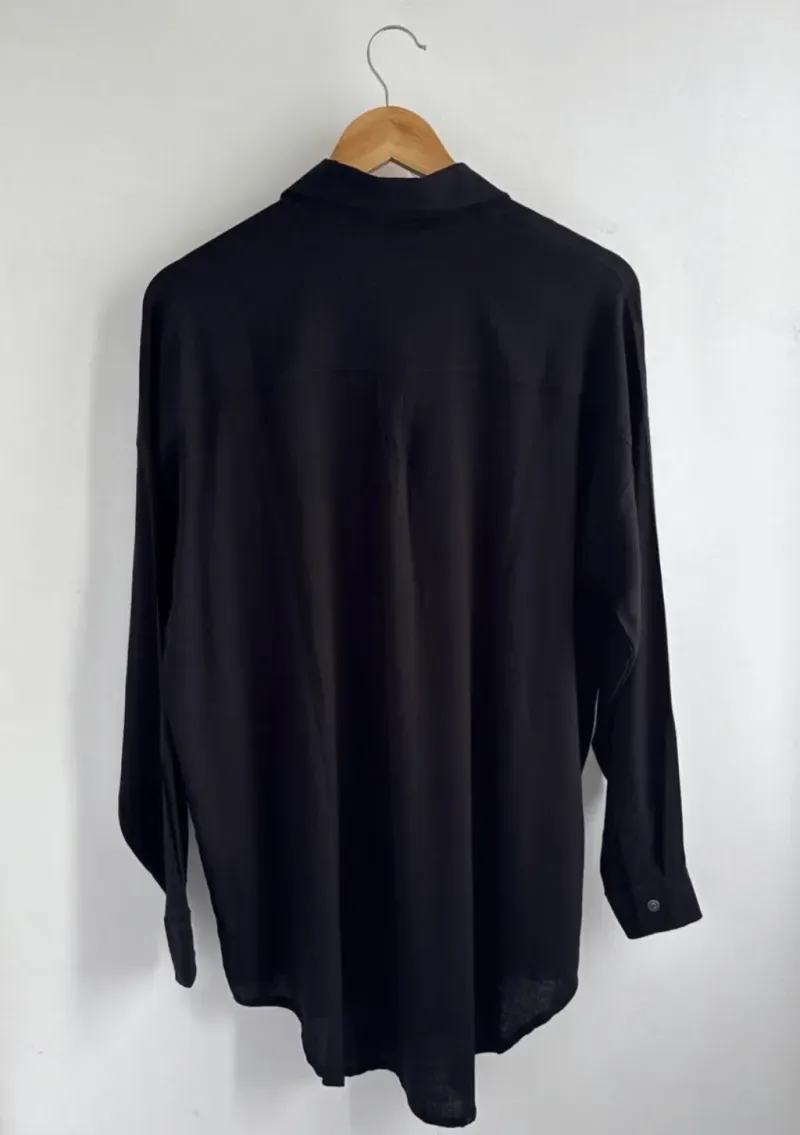 Camisa de lino - Negro Talle XXL - Haya Paz
