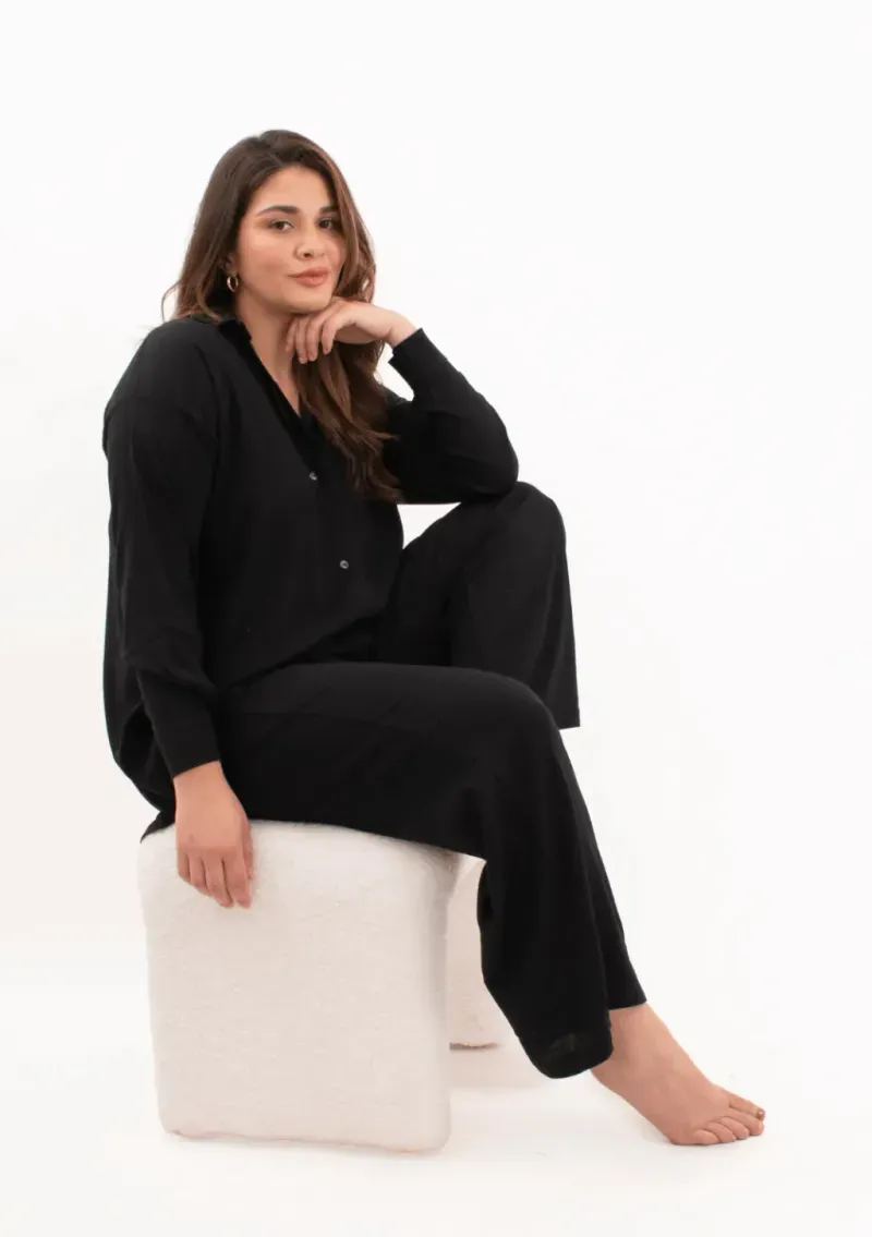 Camisa de lino - Negro Talle XXL - Haya Paz