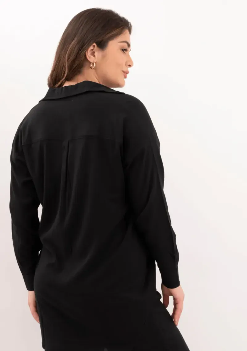 Camisa de lino - Negro Talle XXL - Haya Paz