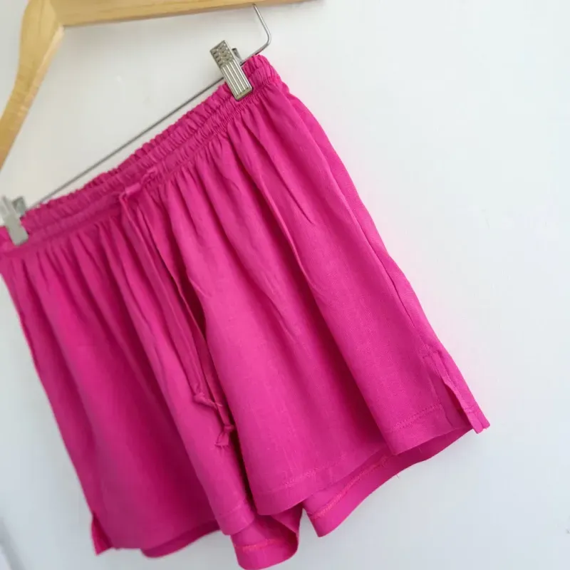 Short Mila - Lino Fucsia Talle M - Haya Paz