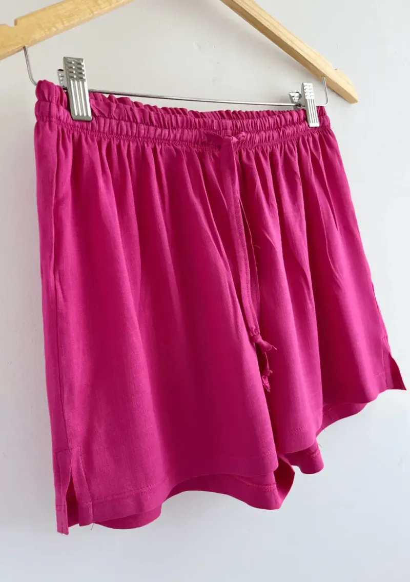 Short Mila - Lino Fucsia Talle M - Haya Paz