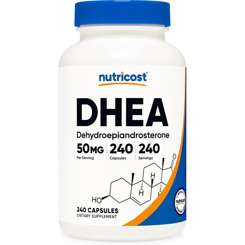 Suplemento Nutricost DHEA NC DHEA50 50 mg 240 capsulas sin gluten sin soja