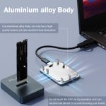 Lector Adaptador SSD M.2 NVMe SATA a USB C AMZPILOT Pilot SD03 10Gbps Carcasa de Aluminio