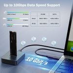 Lector Adaptador SSD M.2 NVMe SATA a USB C AMZPILOT Pilot SD03 10Gbps Carcasa de Aluminio
