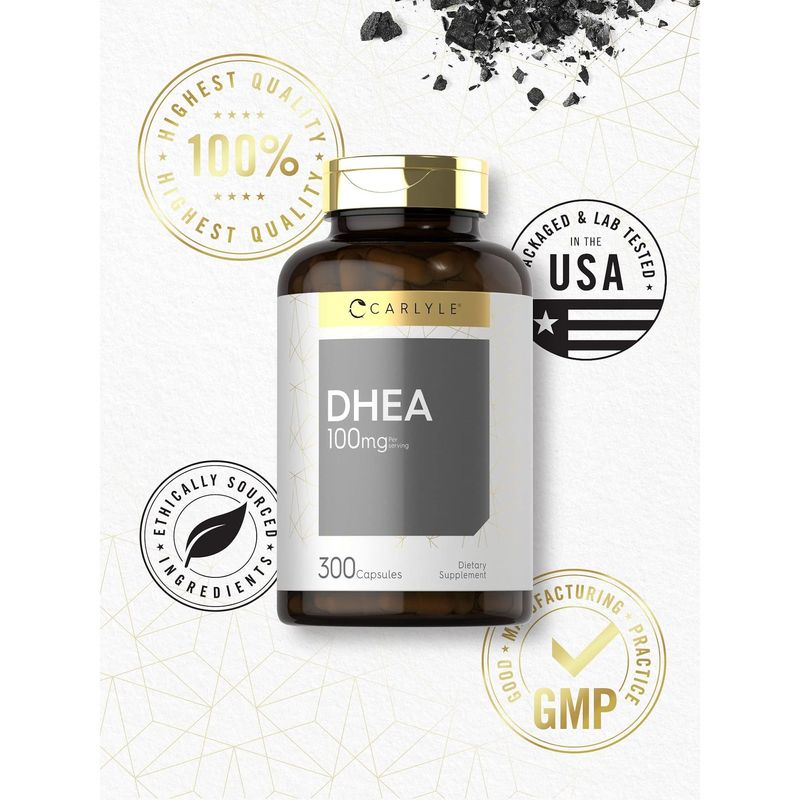 Suplemento DHEA Carlyle 100 Mg 300 Cápsulas