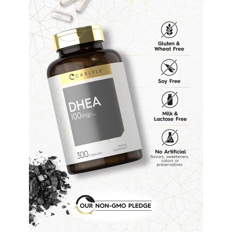 Suplemento DHEA Carlyle 100 Mg 300 Cápsulas