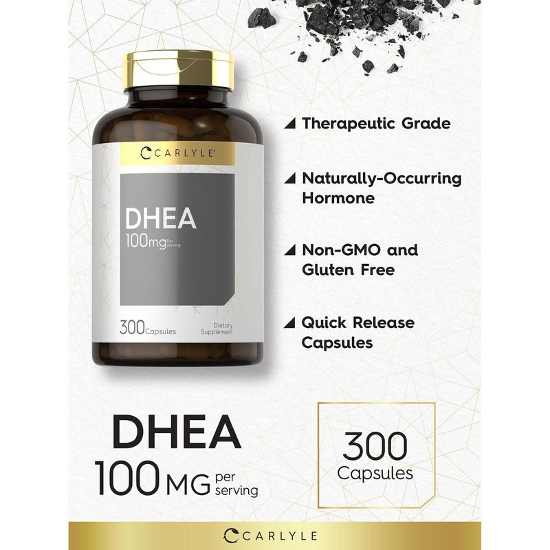 Suplemento DHEA Carlyle 100 Mg 300 Cápsulas