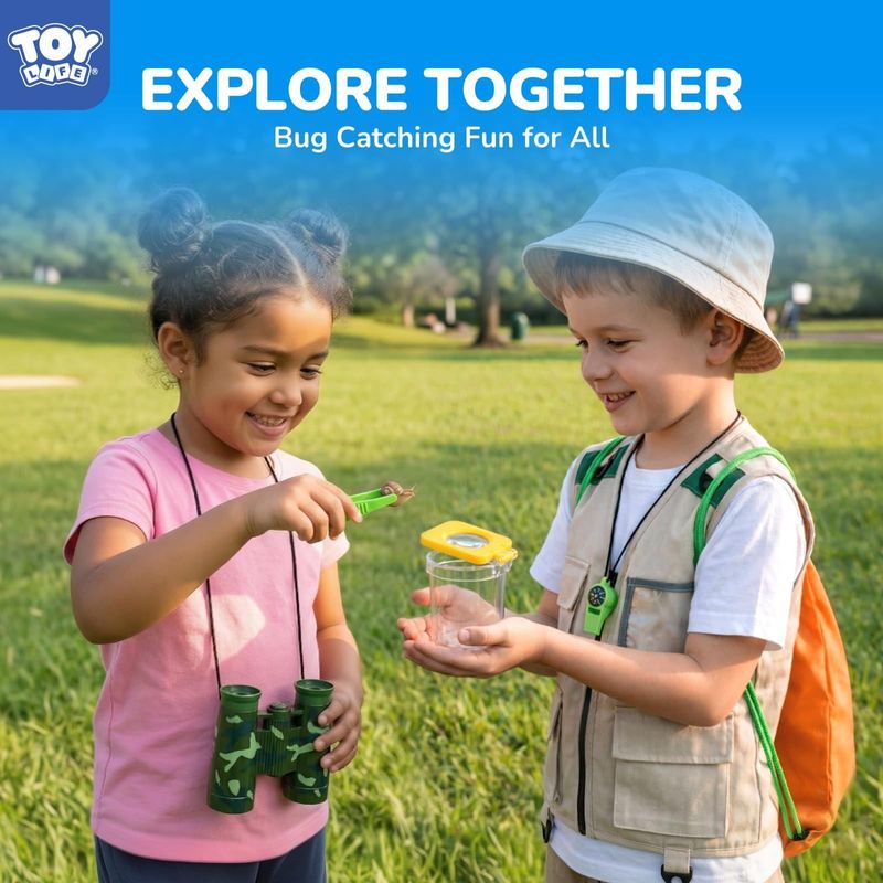TOY Life Kit Explorador Infantil con Accesorios de Safari Lupa Red Telescopica y Mas para Niños y Niñas de 3 a 12 Años