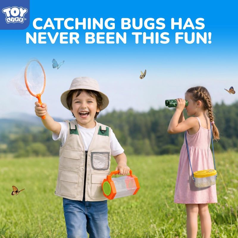 TOY Life Kit Explorador Infantil con Accesorios de Safari Lupa Red Telescopica y Mas para Niños y Niñas de 3 a 12 Años