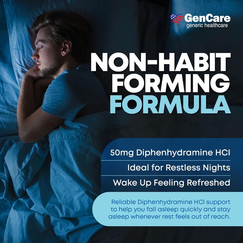 Suplemento Sueño GenCare Difenhidramina 50mg 96 Cápsulas