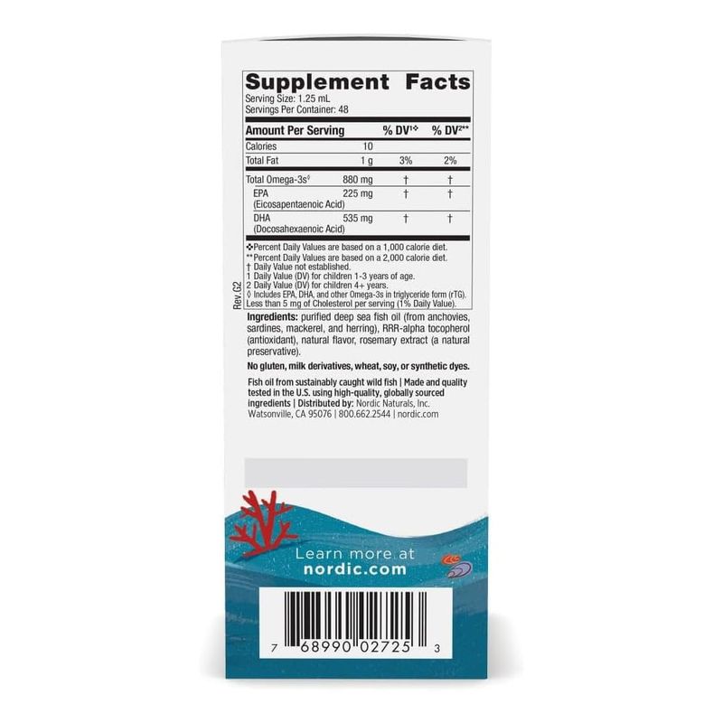 Suplemento Omega 3 Nordic Naturals Childrens DHA Xtra Berry Punch 2 oz 880 mg EPA DHA