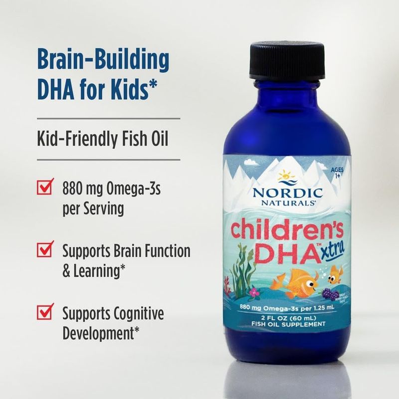Suplemento Omega 3 Nordic Naturals Childrens DHA Xtra Berry Punch 2 oz 880 mg EPA DHA