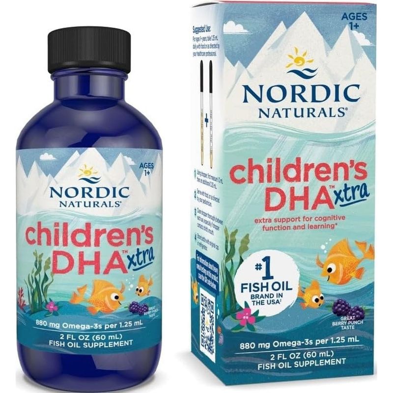 Suplemento Omega 3 Nordic Naturals Childrens DHA Xtra Berry Punch 2 oz 880 mg EPA DHA