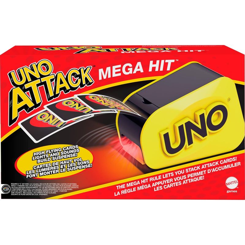 Mattel Games: Juego de cartas UNO Attack Mattel GXY81 con lanzador electrónico de cartas
