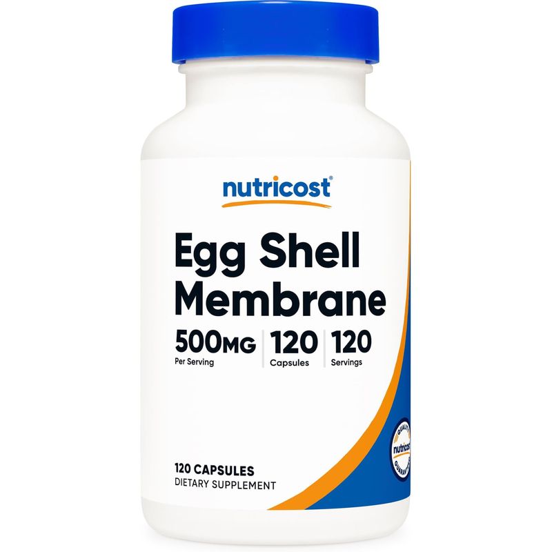 Suplemento Membrana De Cáscara De Huevo Nutricost NTC-22052 500mg 120 Cápsulas Sin Gluten