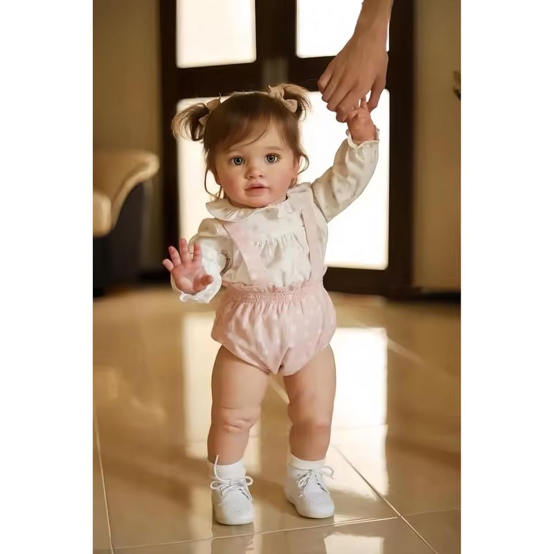 Muñeca Bebe Reborn Kawayii NJ 26NPK3075 005 Realista De Vinilo 66 Centimetros Con Accesorios