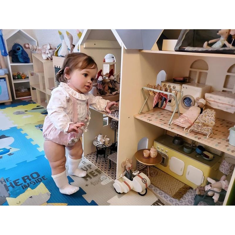 Muñeca Bebe Reborn Kawayii NJ 26NPK3075 005 Realista De Vinilo 66 Centimetros Con Accesorios