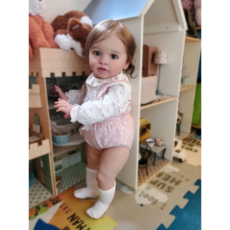 Muñeca Bebe Reborn Kawayii NJ 26NPK3075 005 Realista De Vinilo 66 Centimetros Con Accesorios