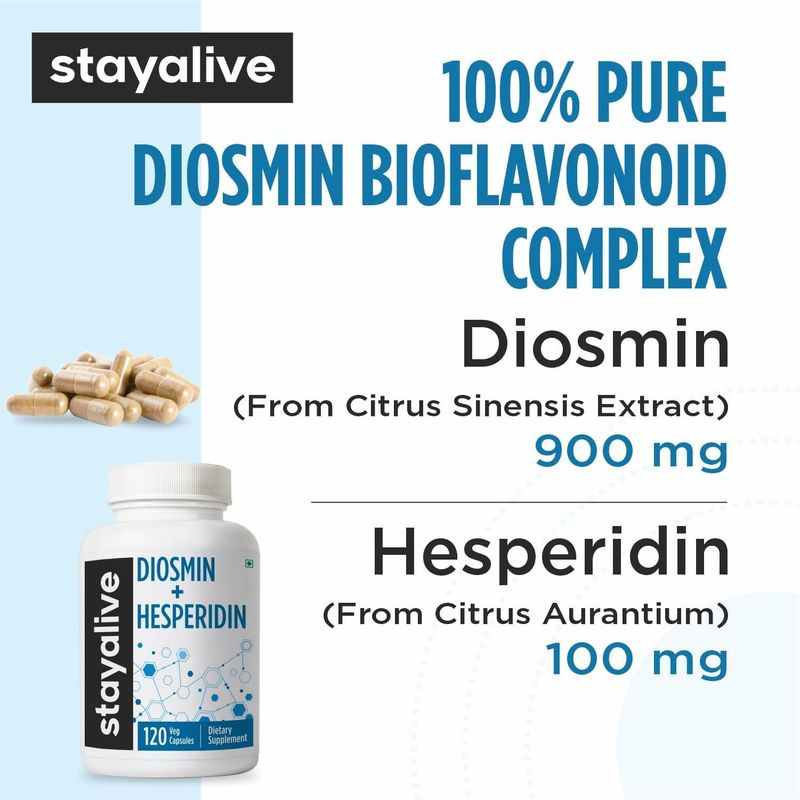 Suplemento Diosmina Hesperidina Stay Alive Complejo 1000 mg 120 Capsulas Vegetales