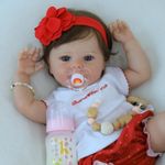 Muñeca Bebe Reborn SCOM BABY005 Realista Silicona Cuerpo Suave 18 Pulgadas