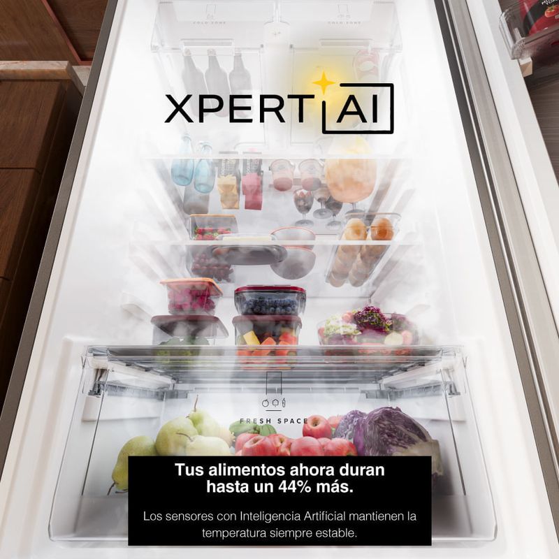 Heladera Whirlpool Negra Xpert AI No Frost Inverter 535 / 510 Lts