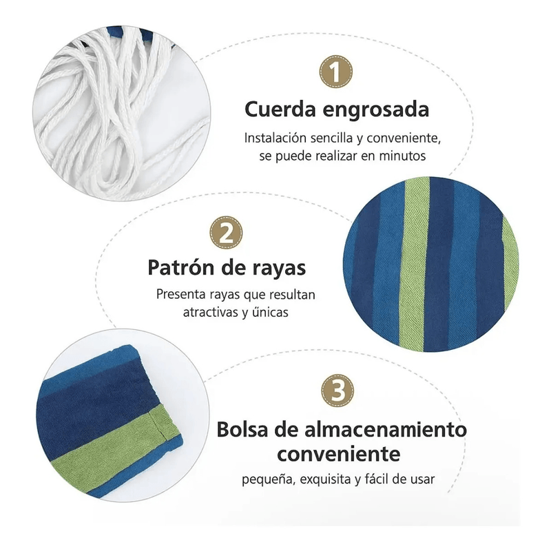 Hamaca Para Camping Paraguaya Con Bolso Premium