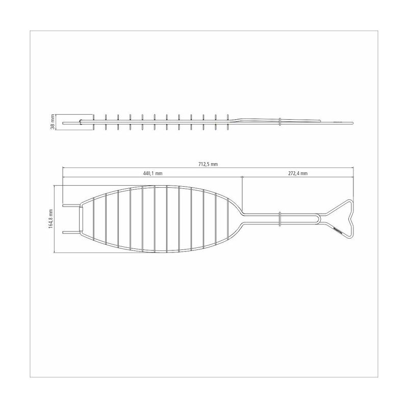 Parrilla Tramontina de Acero Inoxidable 71,3 x 16,5 cm
