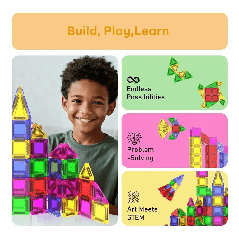 Bloques Magnéticos Mini 52 Piezas Construcción Niños