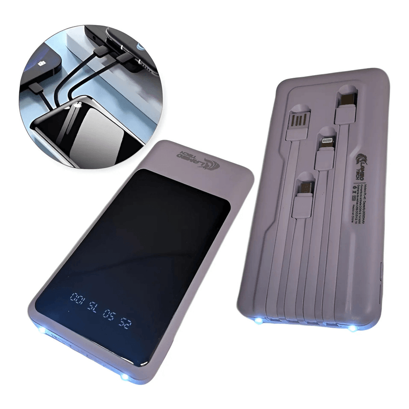 Batería Portátil 20000 Mah Con Linterna Carga Rapida